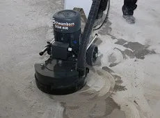 BLACKJACK ASBESTOS GLUE REMOVED FAST WITH THREE PHASE SCHWAMBORN DSM400 CONCRETE FLOOR GRINDER
