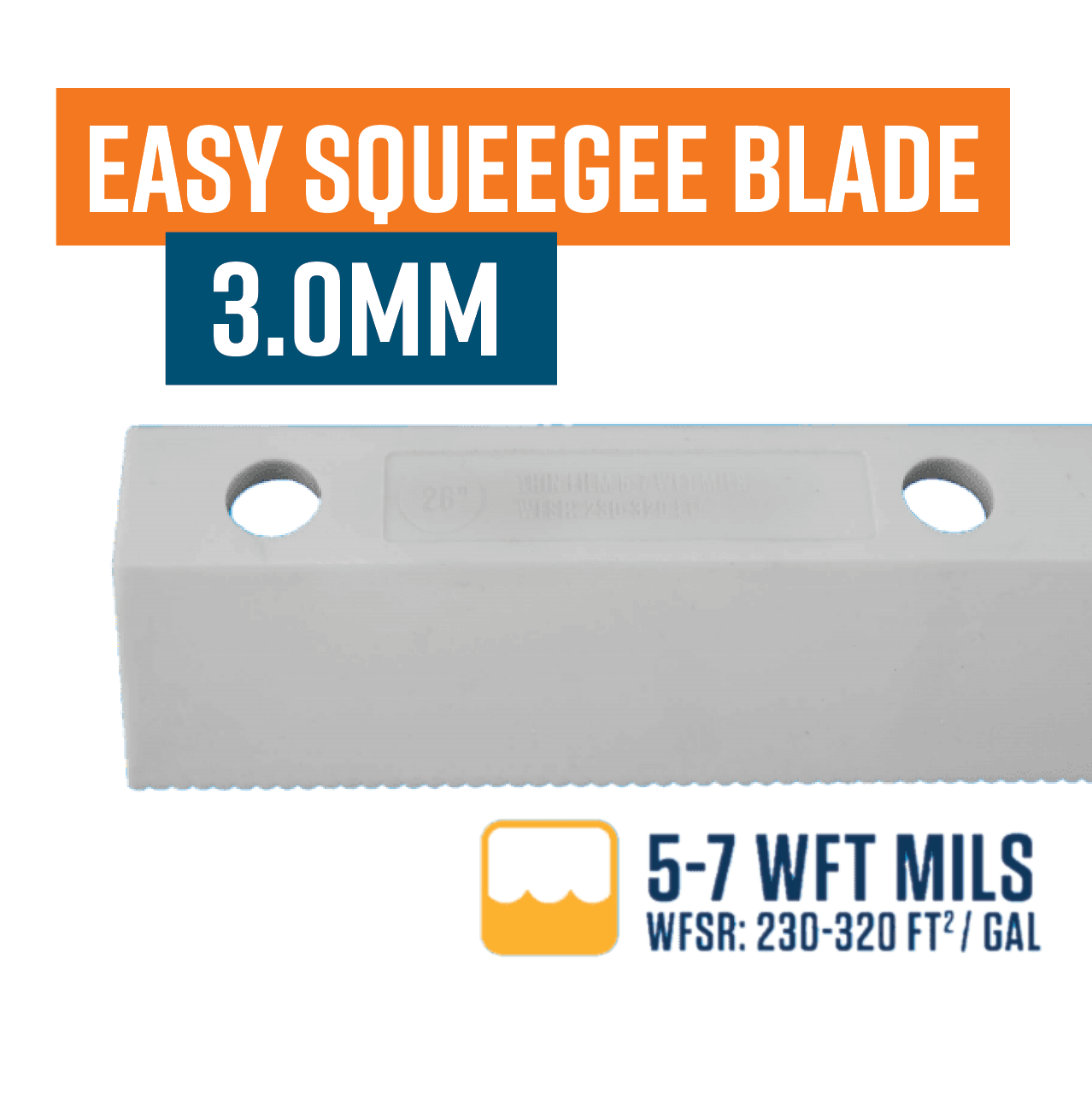 26"/ 660mm EASY SQUEEGEE 5-7 WFT Mils Blade Yellow 3mm