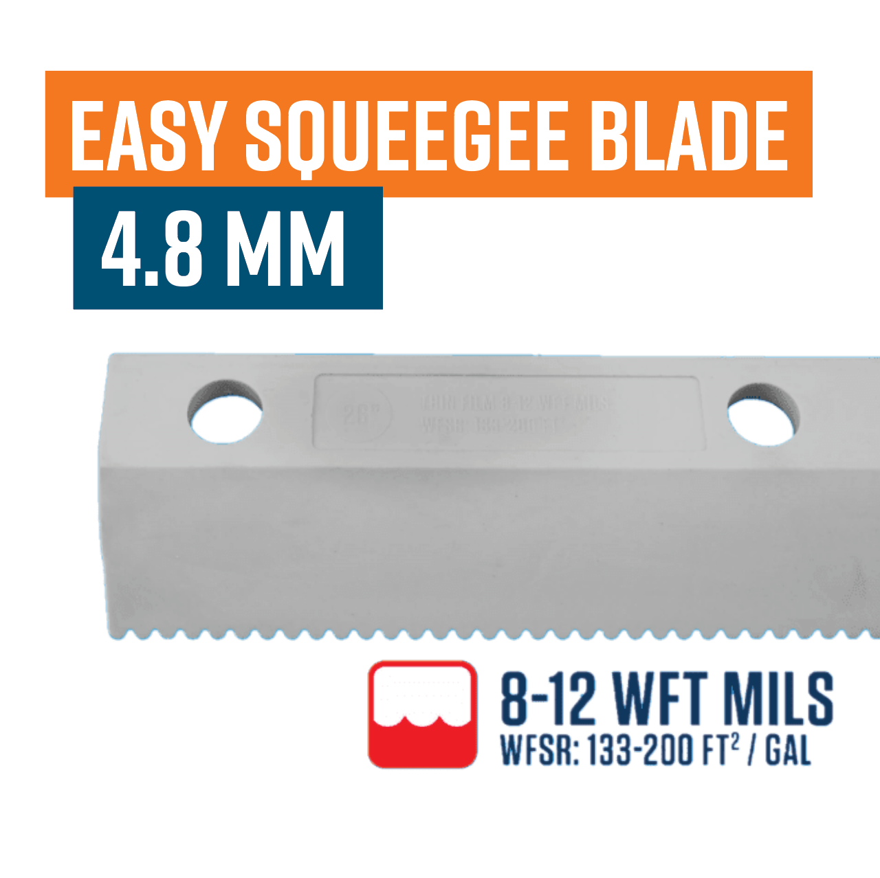 26"/ 660mm EASY SQUEEGEE 8-12 WFT Mils Blade Red 4.8mm