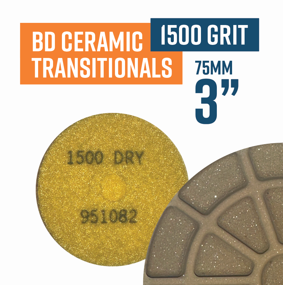 75mm BSD CERAMIC Transitional Pad 1500 Grit(Discontinued item, available while stock lasts - no returns accepted)
