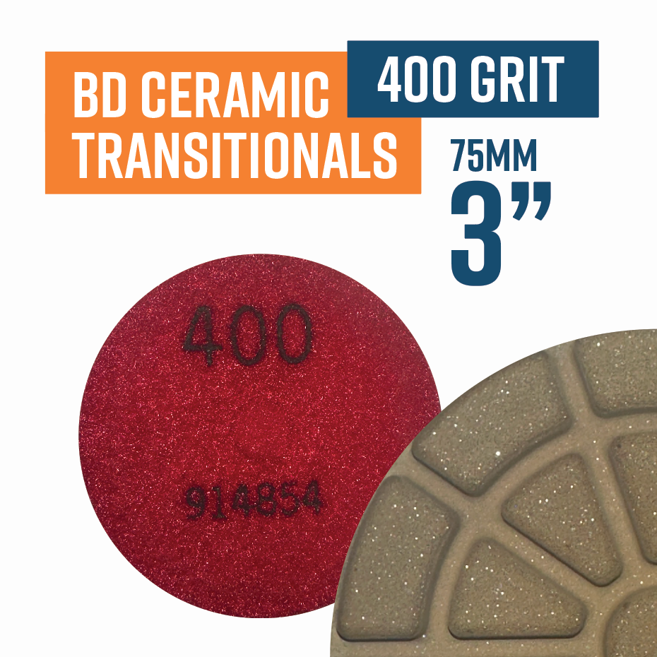 75mm BSD CERAMIC Transitional Pad 400 Grit(Discontinued item, available while stock lasts - no returns accepted)