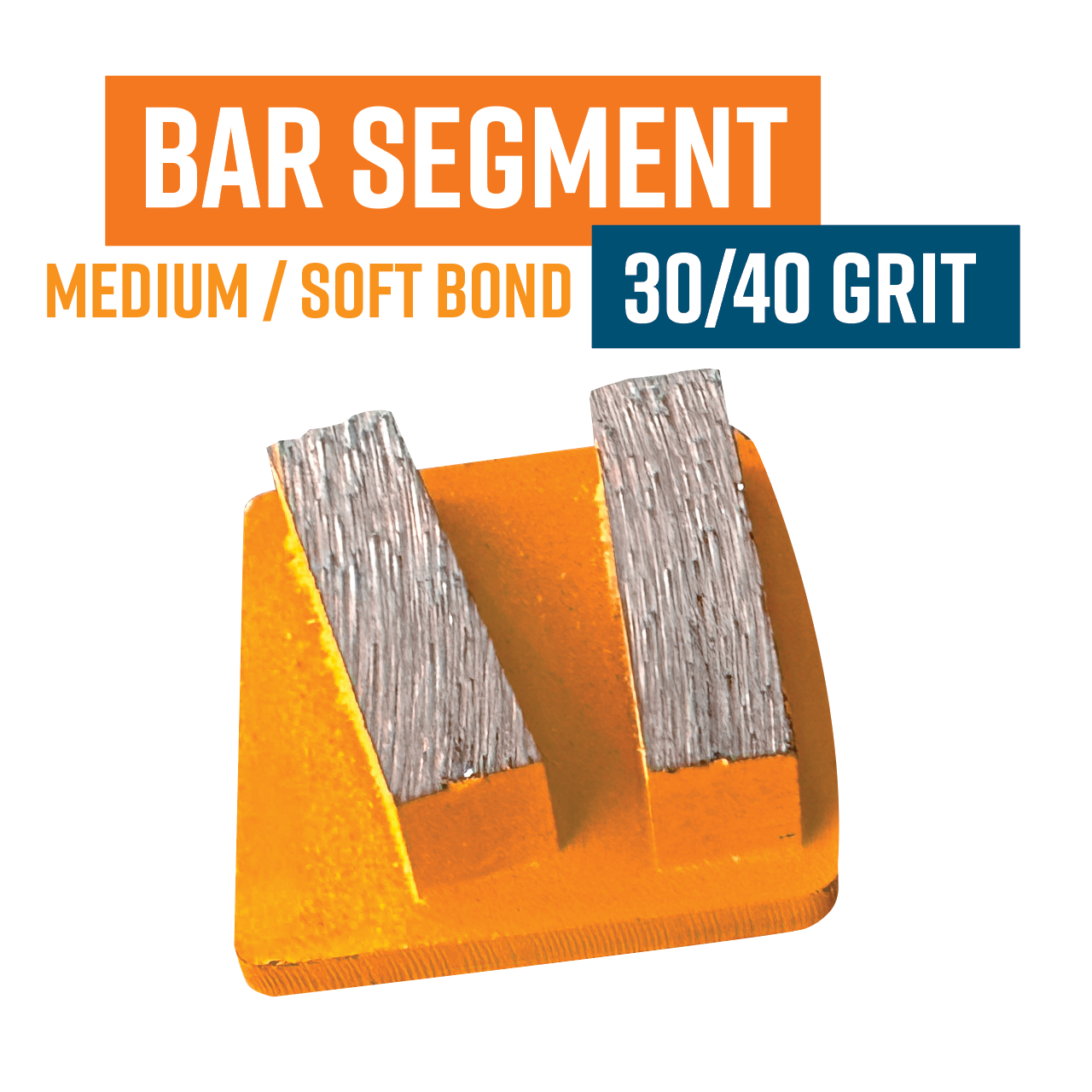 BAR Segment Orange 30/40 Grit Knock On Diamond Grinding Shoe to suit Schwamborn (Medium / Soft Bond)(Discontinued item, available while stock lasts - no returns accepted)