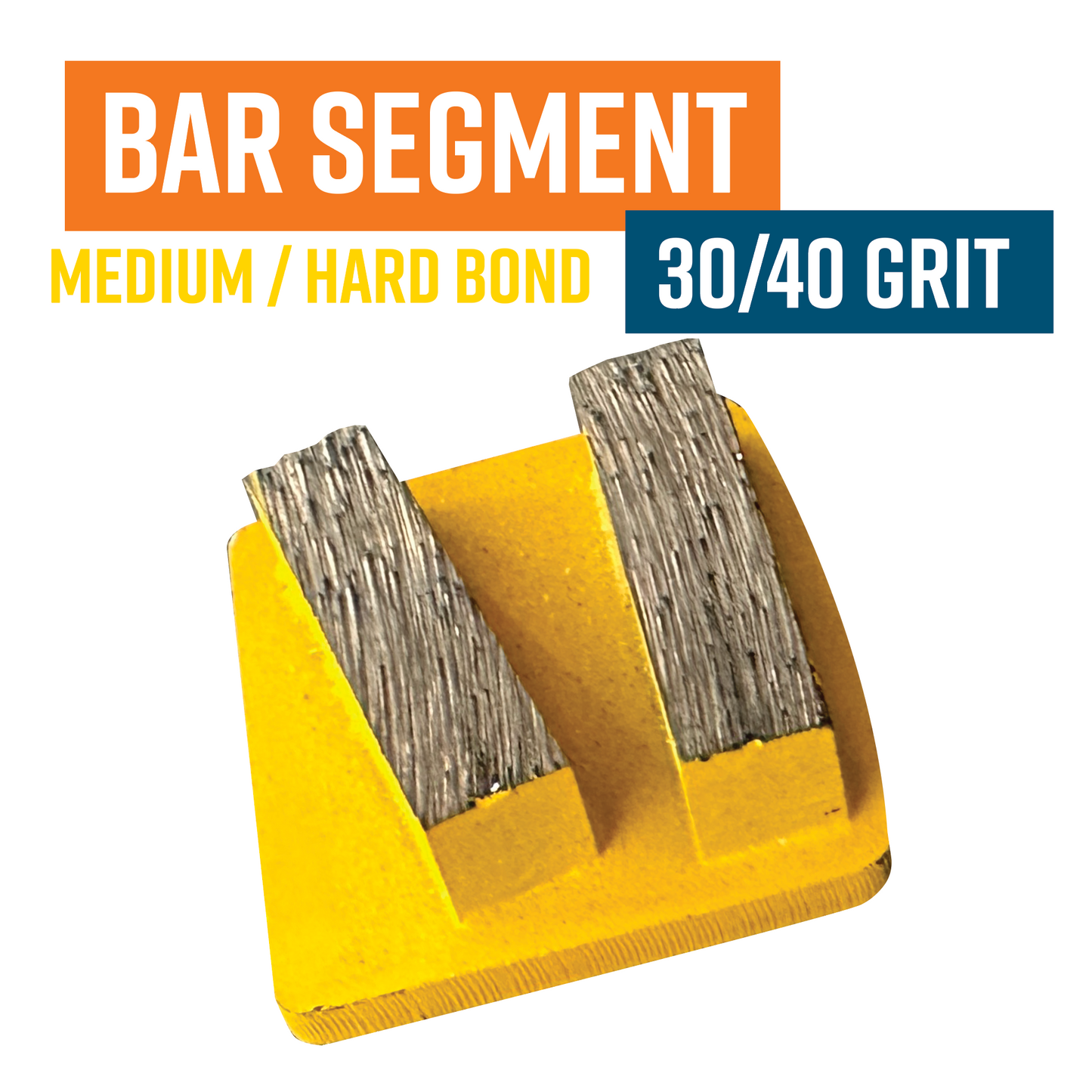 BAR Segment Yellow 30/40 Grit Knock On Diamond Shoe to suit Schwamborn (Medium Bond)(Discontinued item, available while stock lasts - no returns accepted)