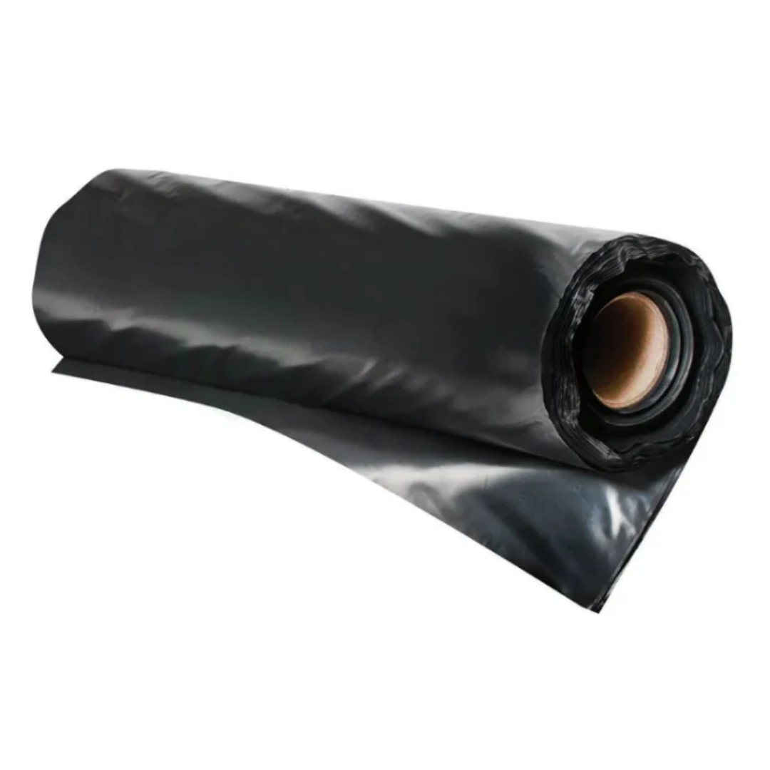 Builders Plastic 2m x 50m Roll, 200um, Black Polythene Sheeting