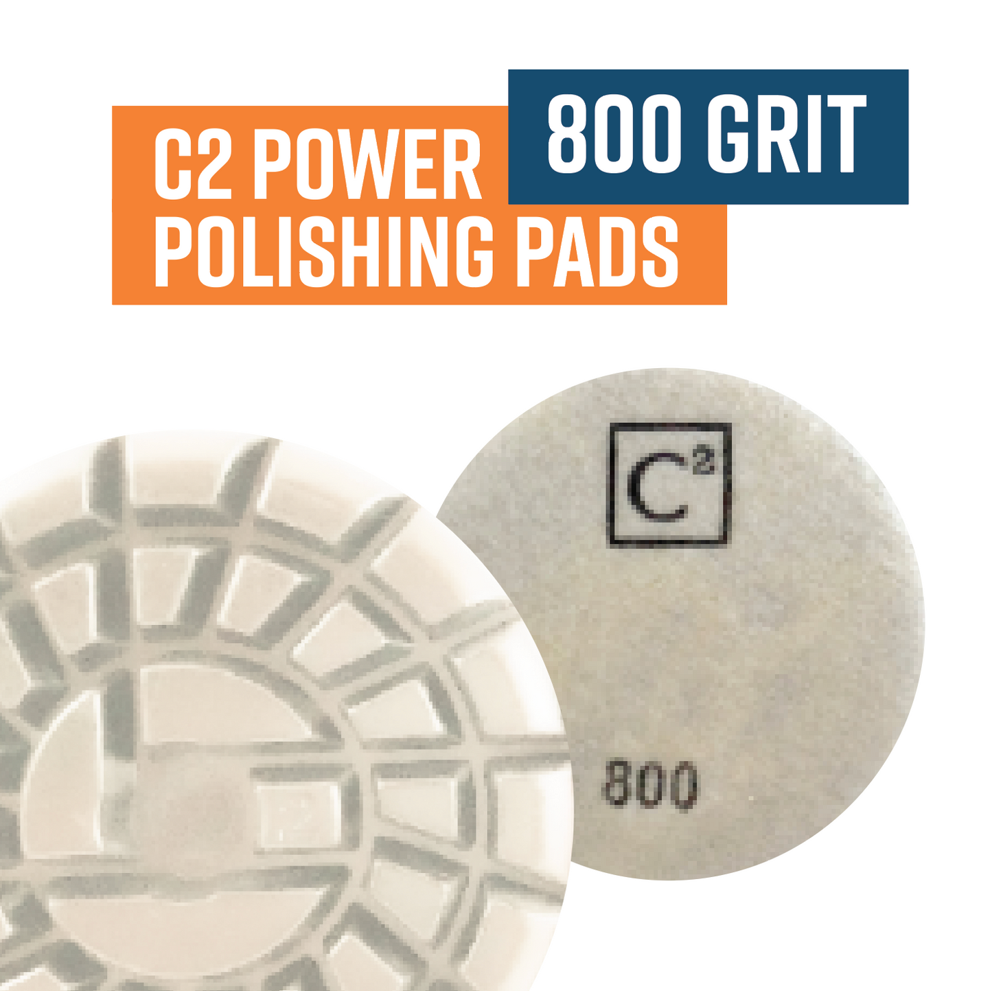 C2 Power Polish / Power Trowel Diamonds 800 Grit Resin Pad White