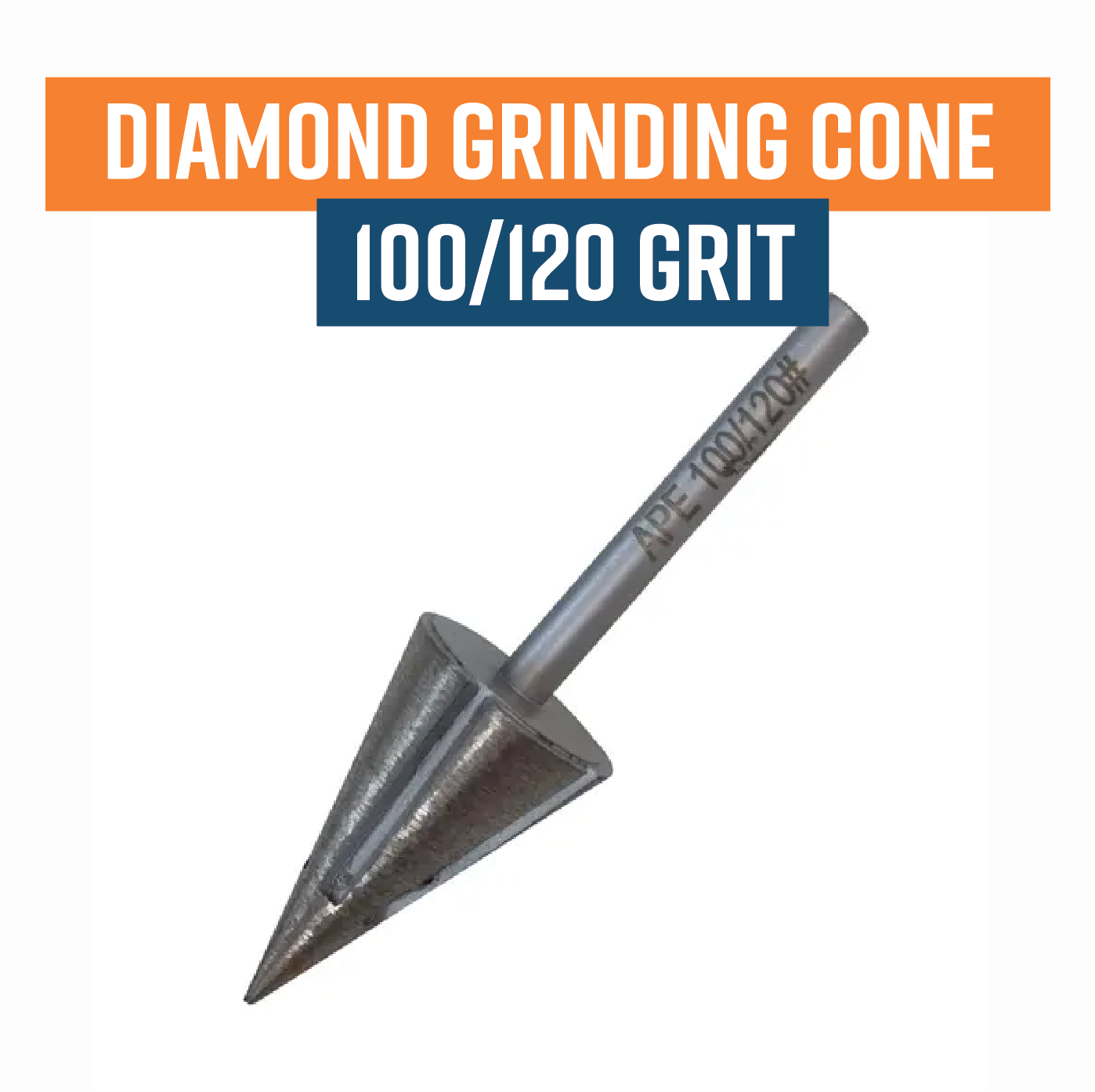ALLPREP Corner Grinding Cone 100/120 Grit. Fits 7.8mm drill attachment.
