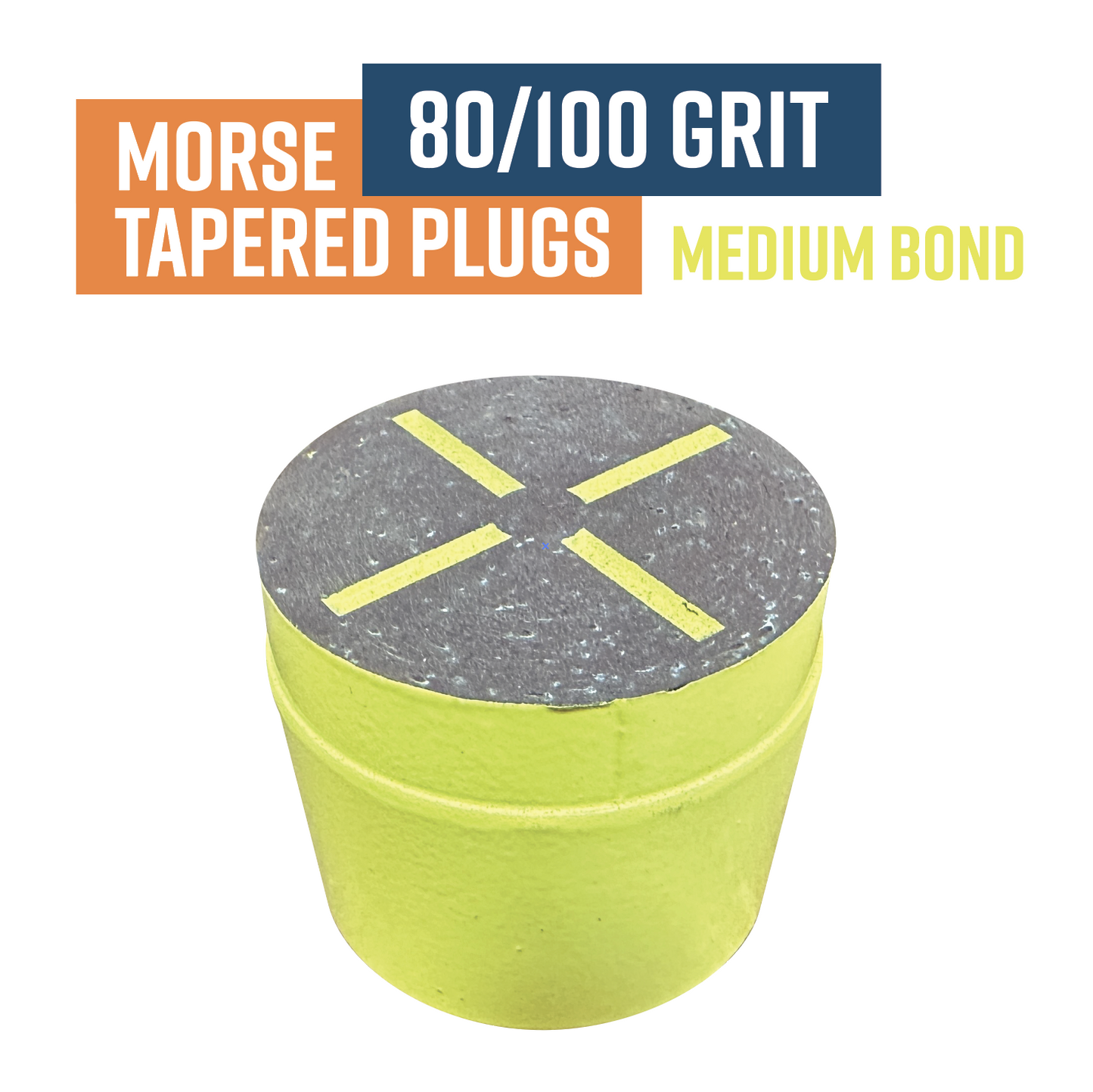 Standard 80/100 Grit, SOFT Bond 50mm Morse Tapered Diamond Grinding Plug