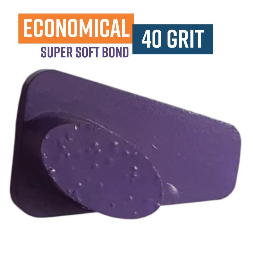 Economical Purple 40 Grit Knock On Diamond Grinding Shoe to suit Schwamborn 2VSK40E (Super Soft Bond)