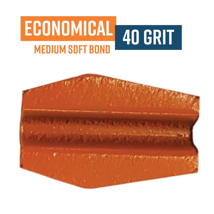 Economical Orange 40 Grit Knock On Diamond Grinding Shoe to suit Schwamborn VSF40E (Med-Soft Bond)