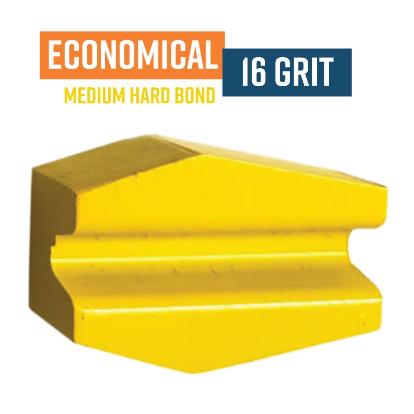 Economical Yellow 16 Grit Knock On Diamond Grinding Shoe to suit Schwamborn HC16E (Medium Bond)