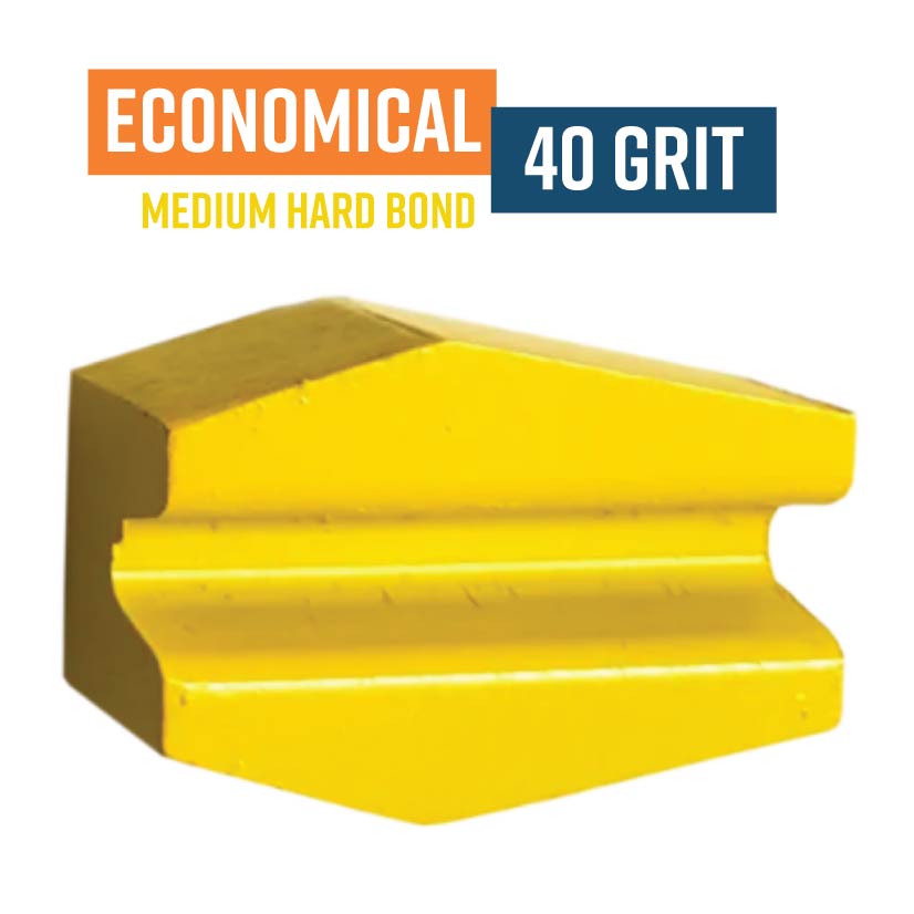 Economical Yellow 40 Grit Knock On Diamond Grinding Shoe to suit Schwamborn HC40E (Medium Bond)