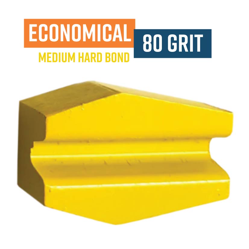 Economical Yellow 80 Grit Knock On Diamond Grinding Shoe to suit Schwamborn HC80E (Medium Bond)
