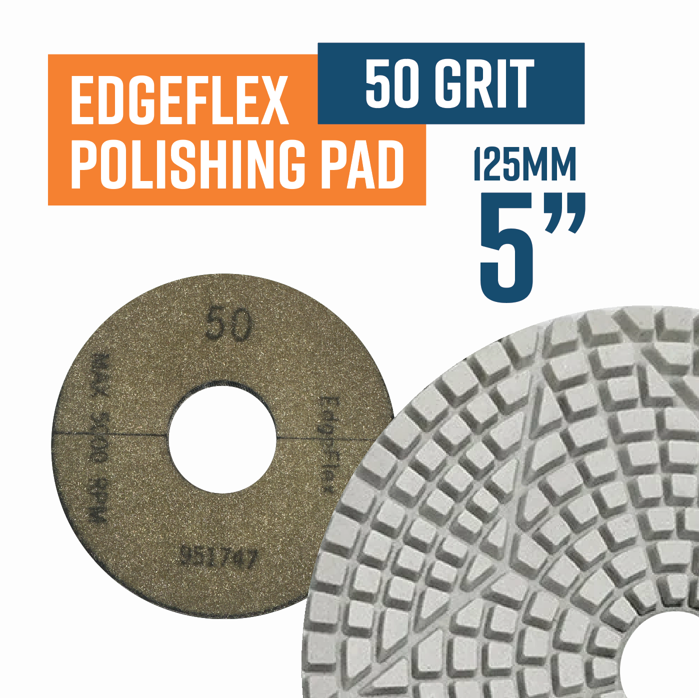 5" 125mm Edgeflex Halo Resins 50 grit(Discontinued item, available while stock lasts - no returns accepted)