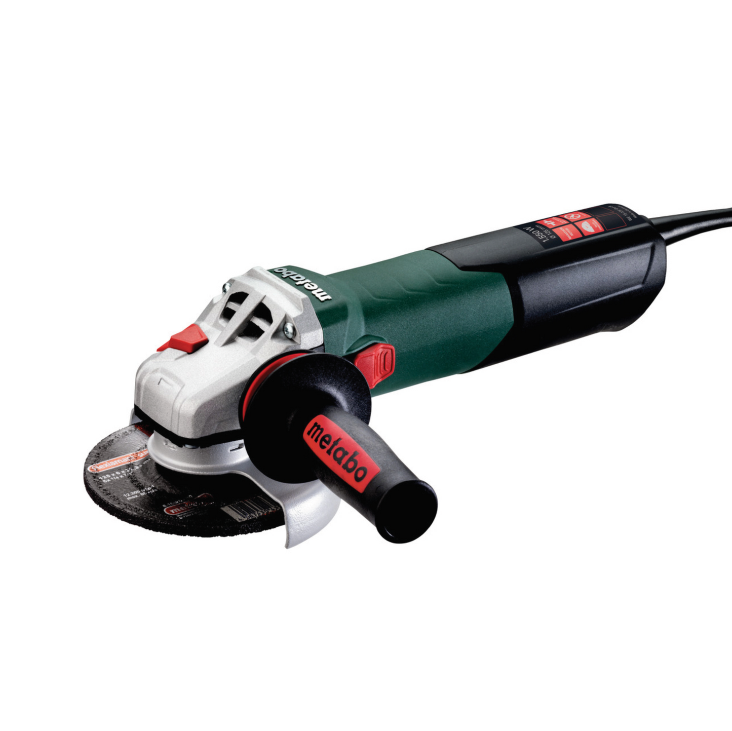 Metabo WEV15-125Q 125mm (5'') Angle Grinder - Variable Speed, 2800 - 11000 rpm, 1550 watt, Safety Clutch, Quick Nut, Restart, Soft start, Constant torque