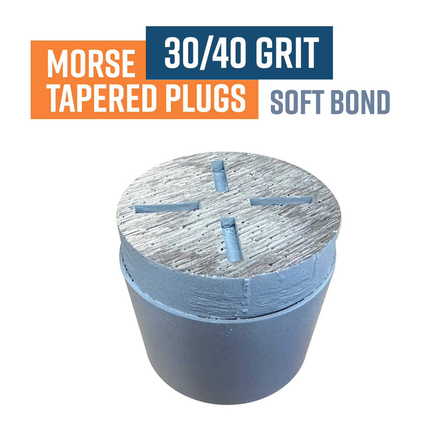 Standard 30/40 Grit, SOFT Bond 50mm Morse Tapered Diamond Grinding Plug
(DISC)