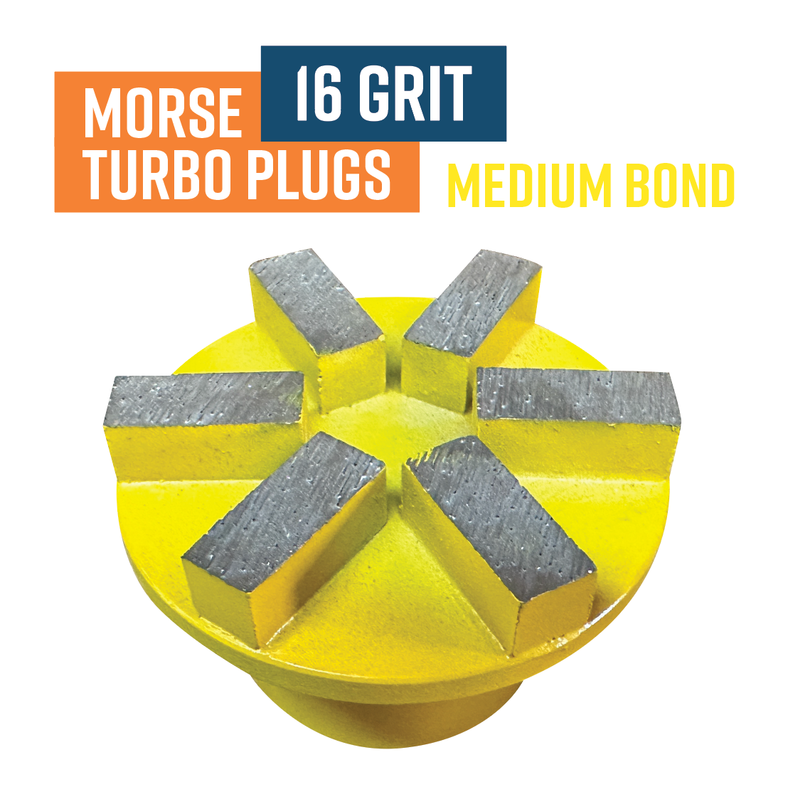 Turbo 16/20 Grit, Medium bond Morse Tapered Diamond Grinding Plug
(DISC)