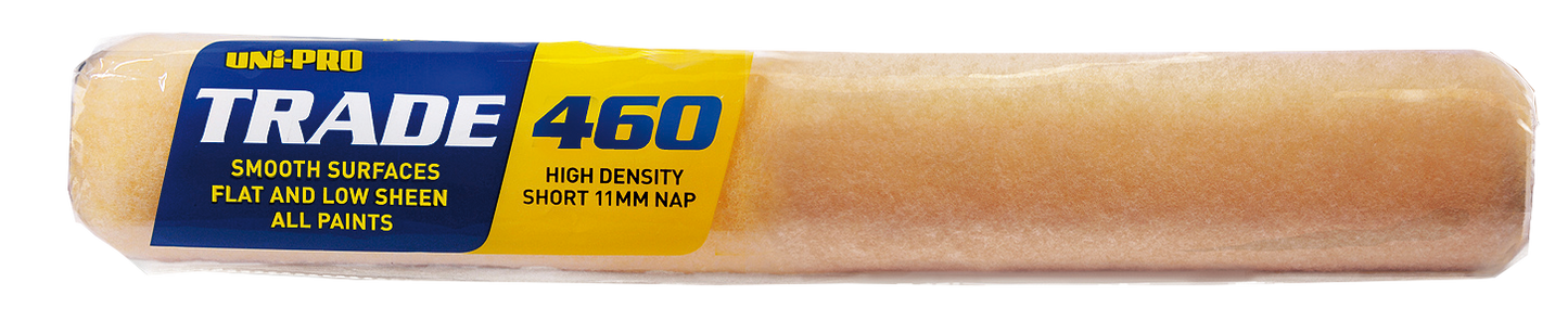 Uni-Pro UTS460mm x 10-11mm Nap Premium short roller cover sleeve - polyester -Yellow