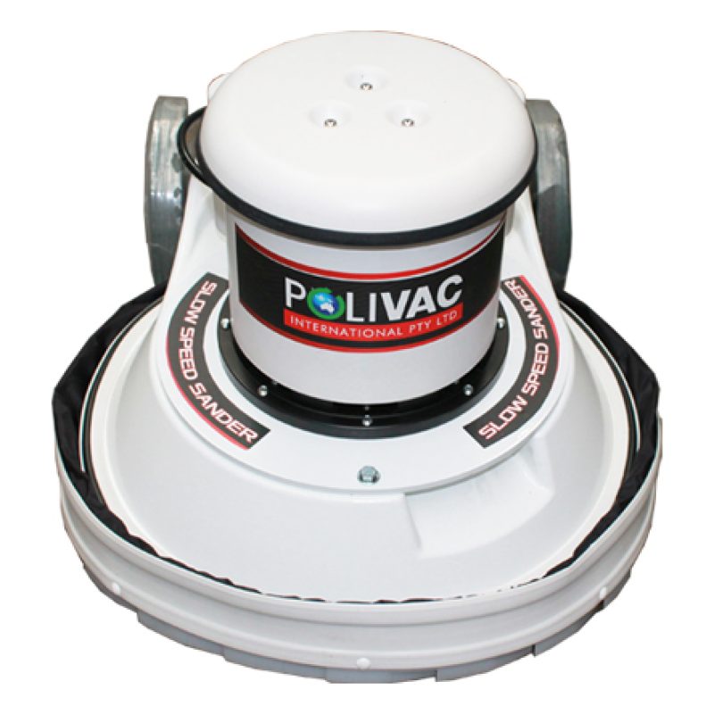 Polivac SV25 GEN II Slow Speed Sander. 40cm, 212RPM, 1.1kw, 4 pole drive motor, Supplied with Fexi Pad holder and Universal Clutch, 100 grit sand screen and driver.