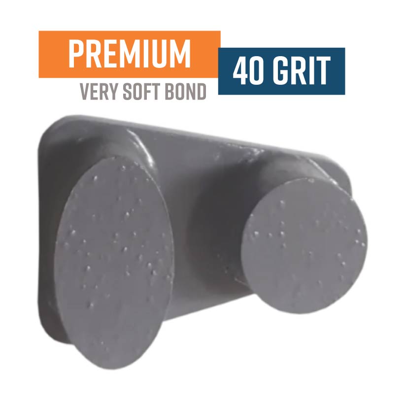 Premium Grey 40 Grit Knock On Diamond Grinding Shoe to suit Schwamborn VSK40 (Soft Bond)