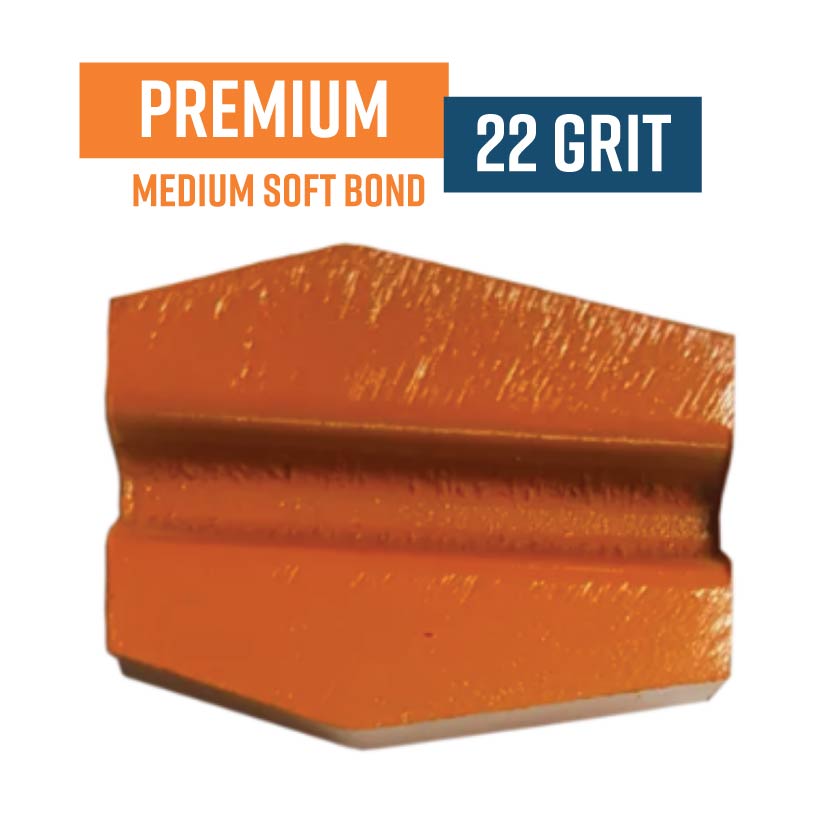 Premium Orange 22 Grit Knock On Diamond Grinding Shoe to suit Schwamborn VSF22 (Med-Soft Bond)