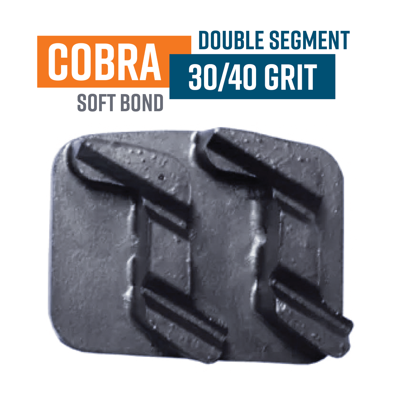 Cobra Double Grey 30/40 Grit Redi Lock Style Diamond Grinding Shoe (Soft Bond) EX-VVSK30