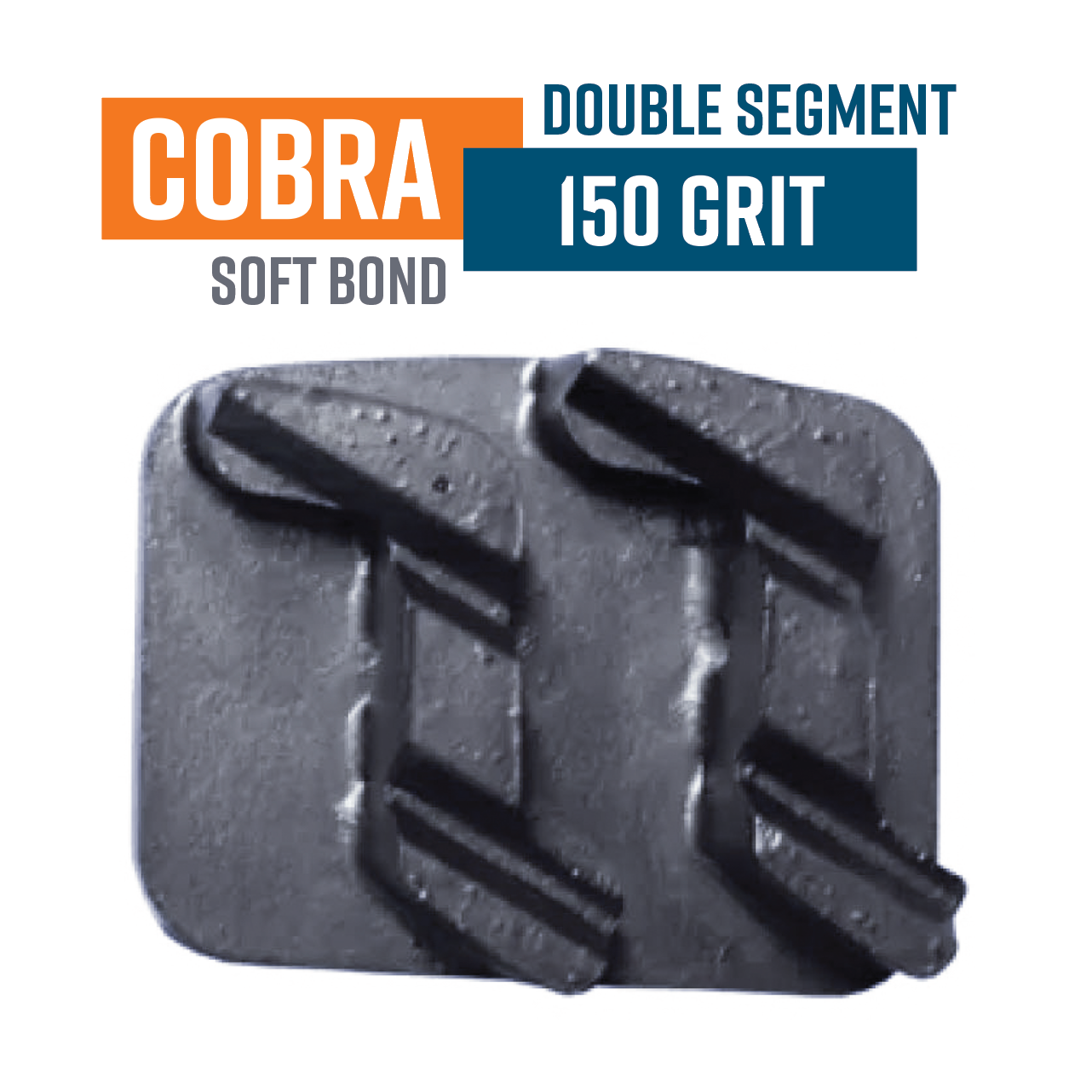 Cobra Double Grey 150 Grit Redi Lock Style Diamond Grinding Shoe (Soft Bond) EX-VVSK 150 (DISC)