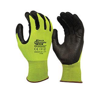 Black Knight Gripmaster Hi-Vis Glove LARGE (Pack of 12) Cut resistant with excellent Grip in wet & oily conditions.