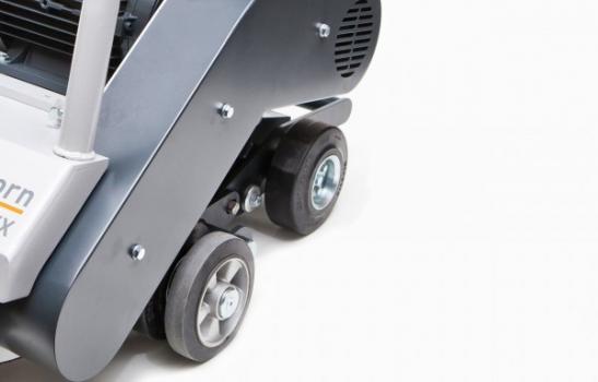 BEF320 Schwamborn Scarifier. Three phase , self-propelled 4x4 wheel drive , milling scarier. 11 Kw motor , 320 wide cut , 403kg , 72mm to edge ,148L x 66W x 112H , 0-8 m/min