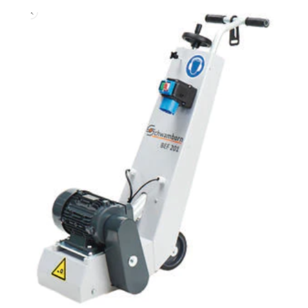 Schwamborn 201 Scarifier, Electric, 5 point tungsten carbide cutters, 2.2 Kw motor, 74kg, dust connection 50mm, works up to the edge 45mm.