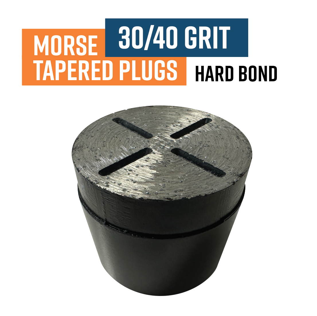 Standard 30/40 Grit, HARD Bond 50mm Morse Tapered Diamond Grinding Plug