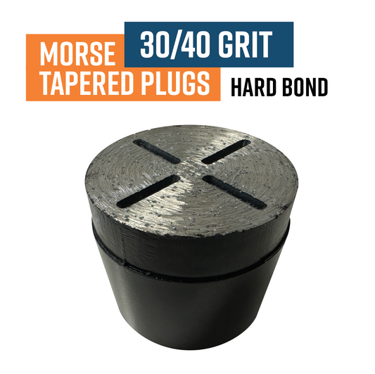 Button Plug 30/40 Grit, HARD (Black) Bond Diamond Grinding Plug
- for steel trowelled hard concrete