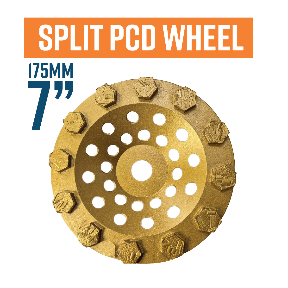 SPLIT PCD Cup Wheel - 12 Seg - 175mm 7"