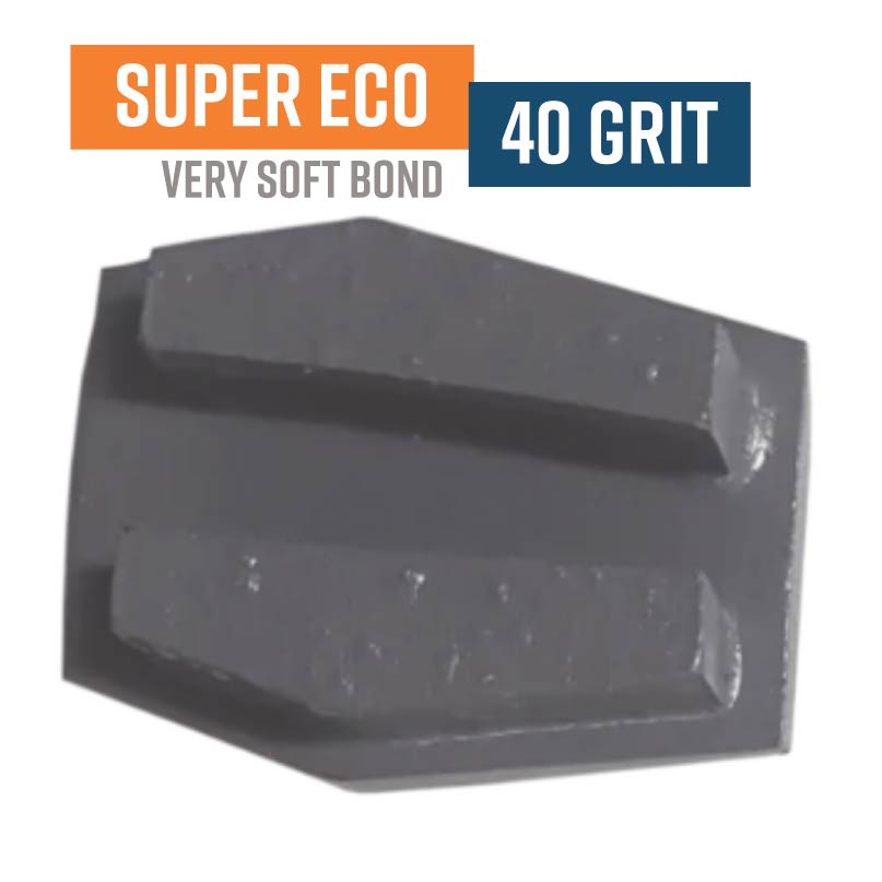 Super Eco Grey 40 Grit Knock On Diamond Grinding Shoe to suit Schwamborn VSK40SE (Soft Bond)