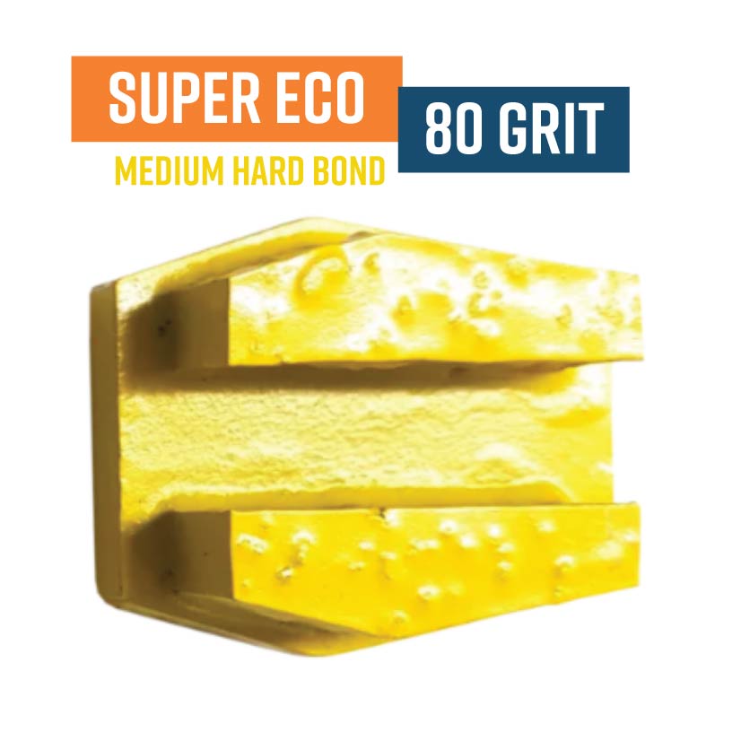 Super Eco Yellow 80 Grit Knock On Diamond Grinding Shoe to suit Schwamborn HC80SE (Medium Bond)