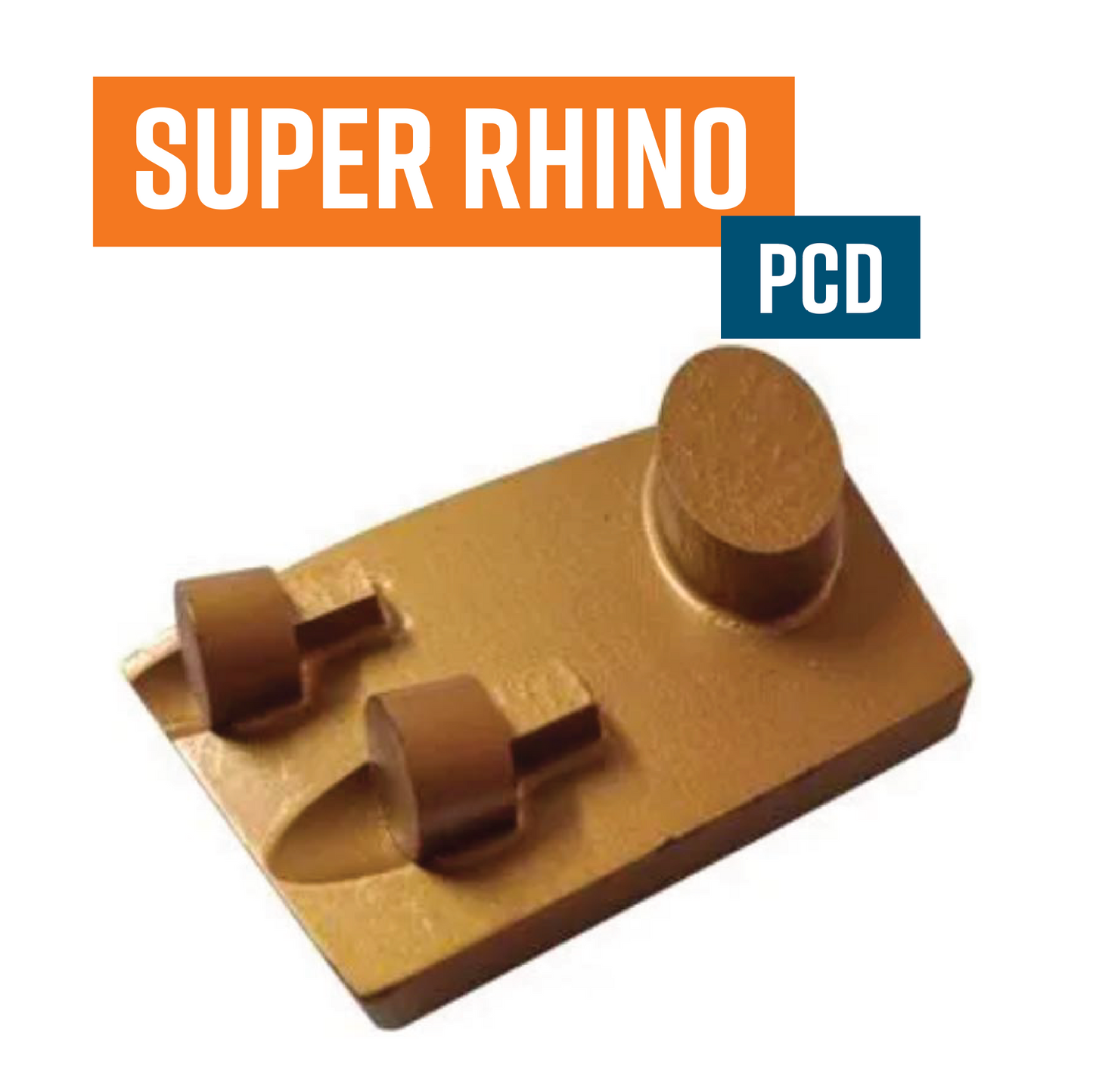 Super Rhino III PCD Gold Redi Lock Style Diamond Grinding Shoe (Removing thick glues, waterproofing, most coatings and epoxy) (GOLD LEFT)