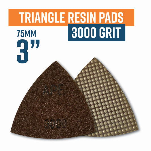 Triangle Electroplated Flexible Wet Polishing Resin Pad- 3000 grit(Discontinued item, available while stock lasts - no returns accepted)