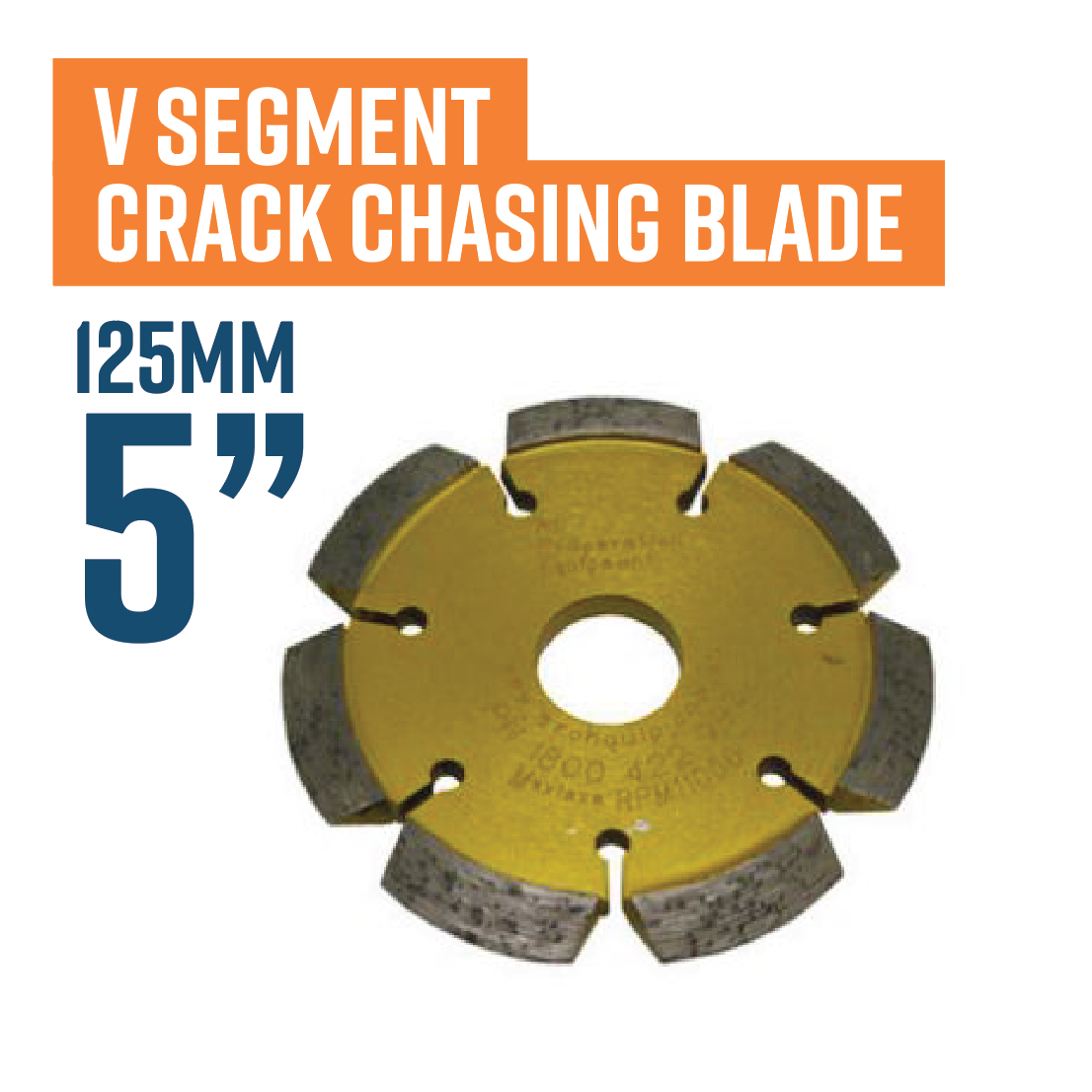 V segment 125mm (5'') Crack Chasing Saw Blade, 30/40 Grit, 9.5 x 10mm Segments