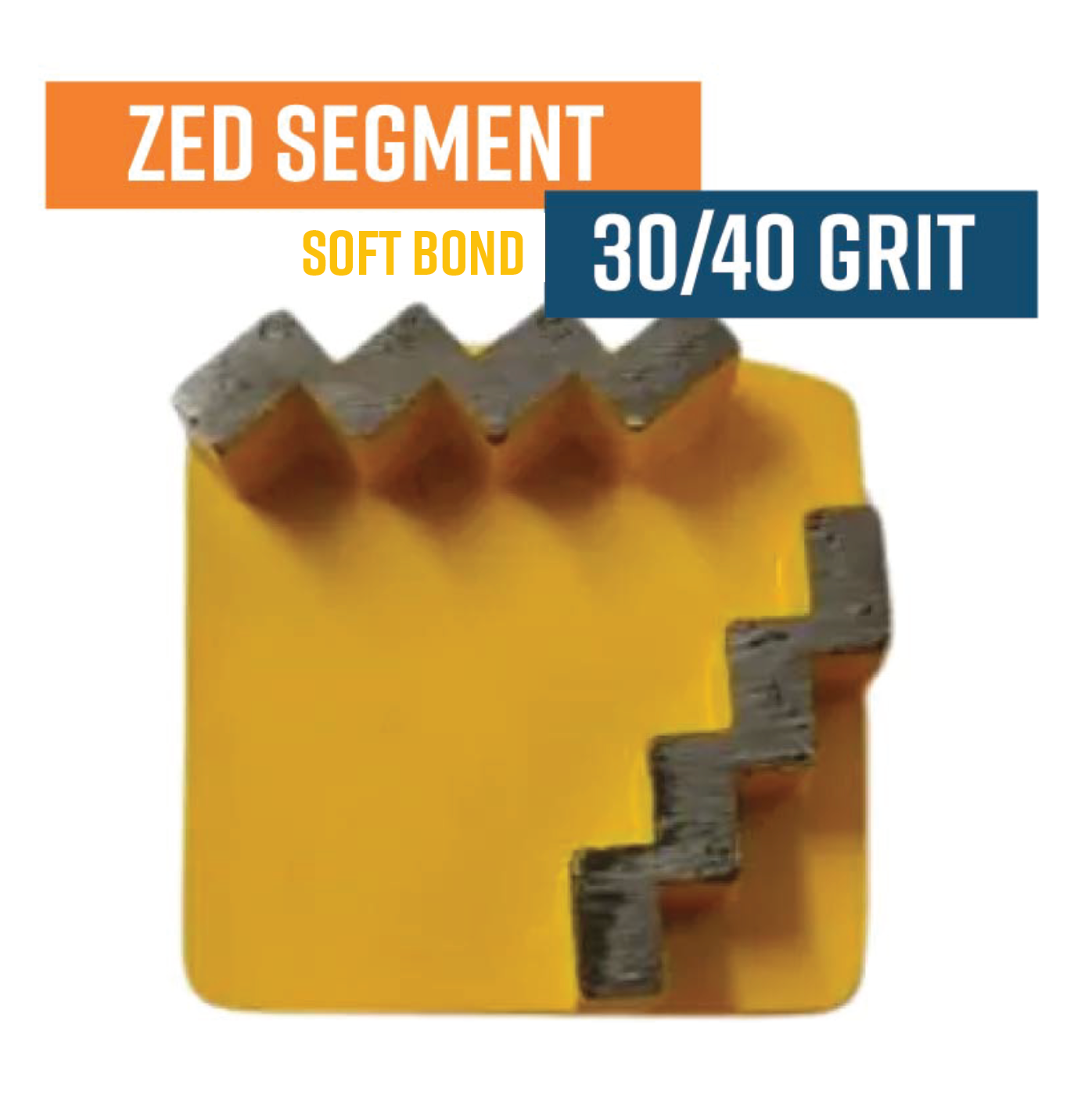 Zed Yellow 30/40 Grit Knock On Diamond Grinding Shoe to suit Schwamborn (Soft Bond)