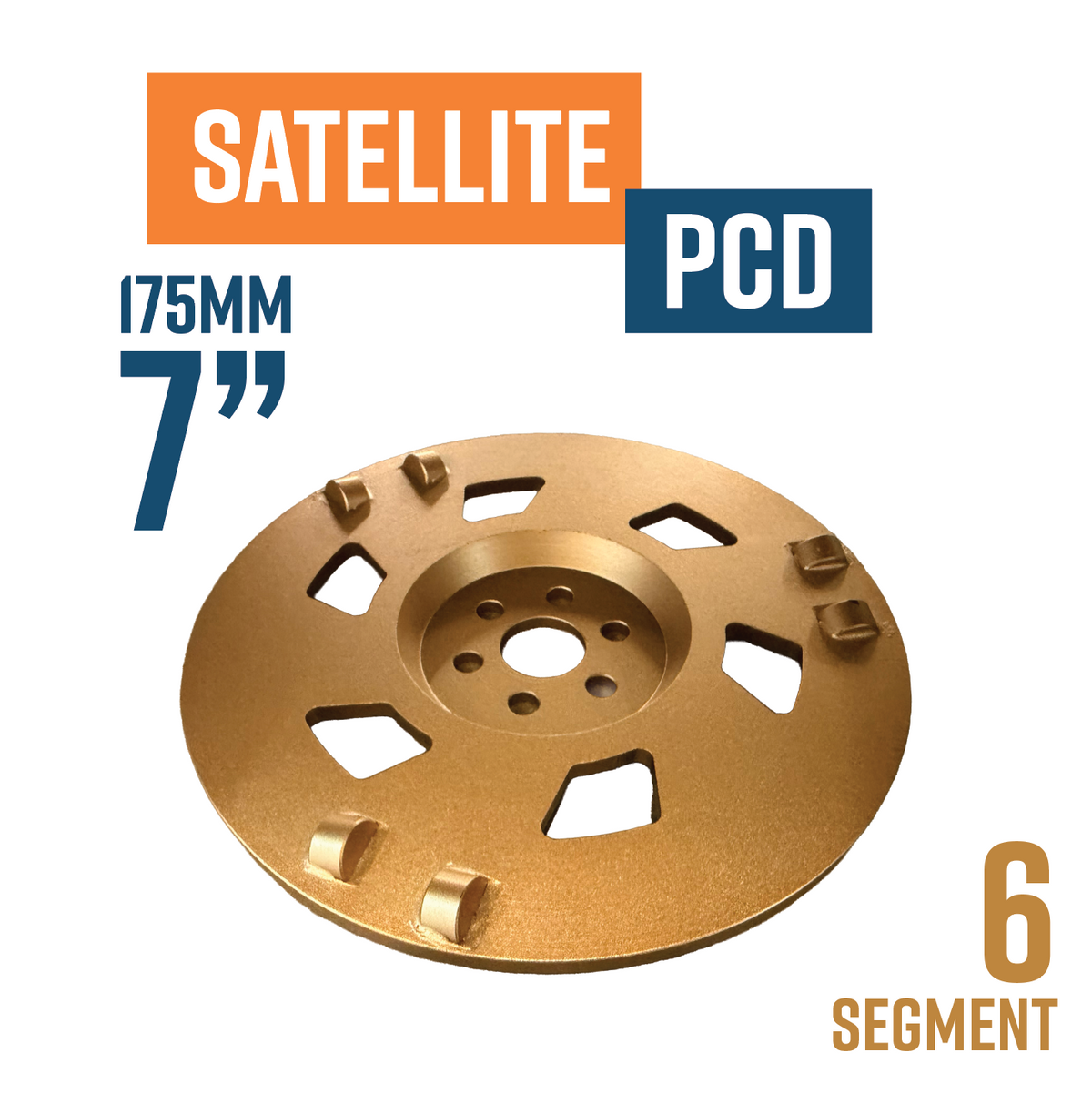Satellite Flat Dish 175mm (7") Diamond Grinding Wheel, PCD