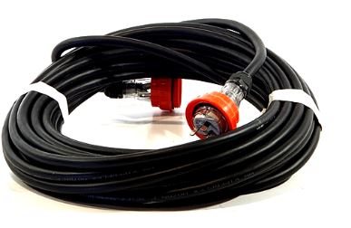 25m Three Phase Extension Lead Heavy Duty 6mm core with 32amp Weatherproof Plug and 4 pin Socket