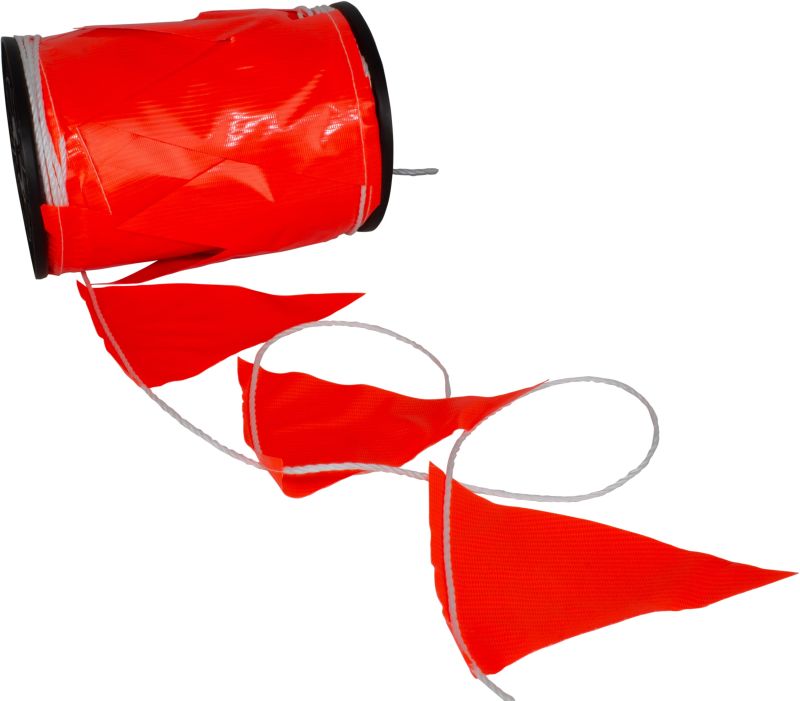 Safety Bunting with PVC Flag Orange 100 Metre Roll