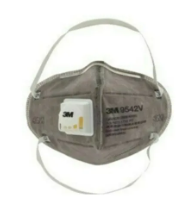 3M 9542V Flat Fold Particulate Respirator 9542V, P2, with Nuisance Level Organic Vapour Relief and Cool Flow Valve, Box of 20x