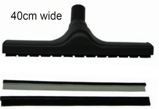 Commercial Floor Head 400mm wide with 38mm connection. Comes with interchangeable squeegee & brush strips. Connects to 36mm Wand.