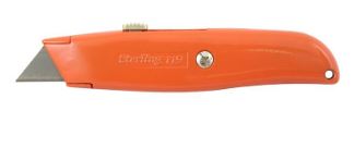 Hi-Vis Fluro Retractable Trimming Knife. Die cast zinc all metal construction including blade holder,