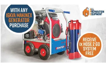 FREE HOSE 2 GO MAKINEX SYSTEM WITH EVERY GENERATOR PURCHASE FOR EOFY