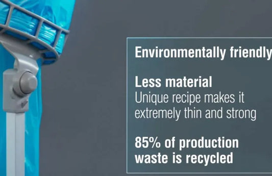 IN WASTE MANAGEMENT WE'VE FOUND A WAY TO USE 70% LESS PLASTIC THAN A TRADITIONAL BAG