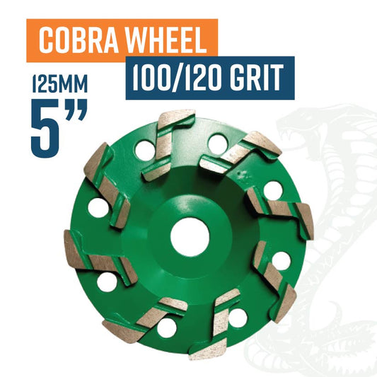 Cobra 125mm (5'') (100/120 Grit Soft Bond) Diamond Grinding Wheel