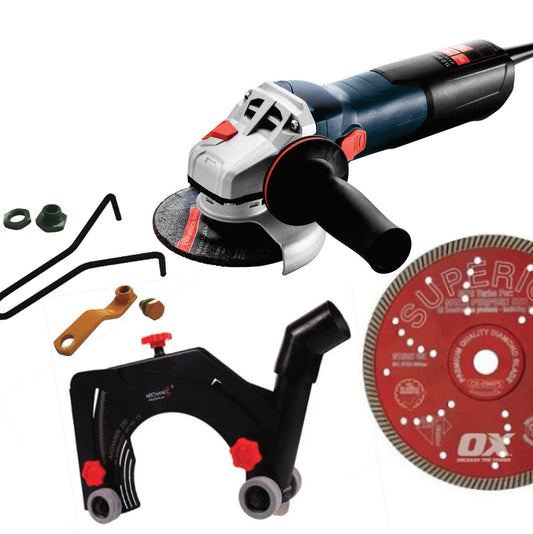 5" Dustless Concrete Cutting and Repair Package including Makita Handheld Angle grinder,  AirChaser Dust shroud and Premium Diamond Concrete Cutting blade.