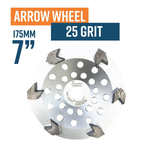 Arrow 175mm (7'') Diamond grinding wheel, 25 Grit, Medium bond, 6 segment