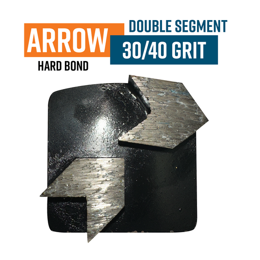 Arrow Double Black 30/40 Grit Redi Lock Style Diamond Grinding Shoe (Hard Bond)